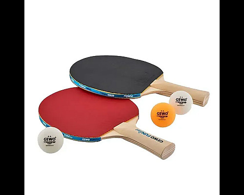Набір для настільного тенісу Gewo Double-Fun 2 Bats 3 Balls, чорно-червоний