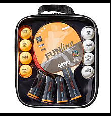 Набір для настільного тенісу Gewo Family & Friends 4 Bats 8 Balls, чорно-червоний