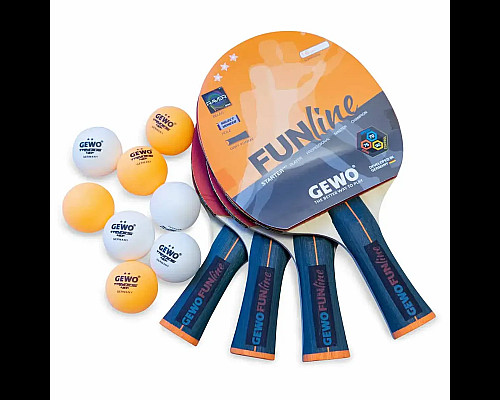 Набір для настільного тенісу Gewo Family & Friends 4 Bats 8 Balls, чорно-червоний
