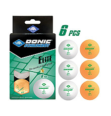 М'ячі для настільного тенісу DONIC Elite 6 шт, помаранчево-білі