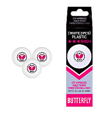 М'ячі для настільного тенісу BUTTERFLY 3 шт, білі