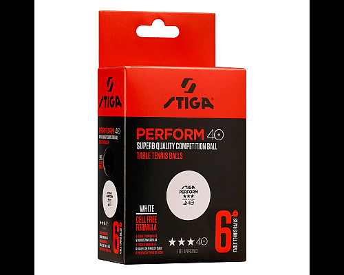 М'ячі для настільного тенісу Stiga Perform ABS 6 шт, білі