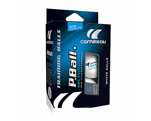 М'ячі для настільного тенісу Cornilleau P-BALL ABS EVOLUTION 1* 6 шт, білі