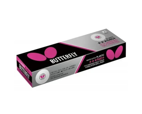 М'ячі для настільного тенісу Butterfly R40+ 3* (12шт.)