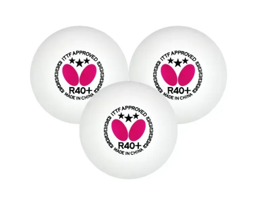 М'ячі для настільного тенісу Butterfly R40+ 3* (12шт.)