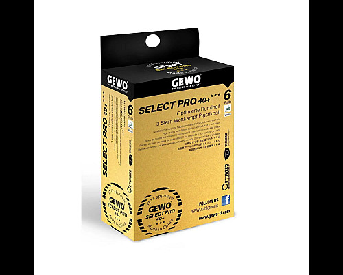 М'ячі для настільного тенісу Gewo Select Pro 40+ 6 шт, білі