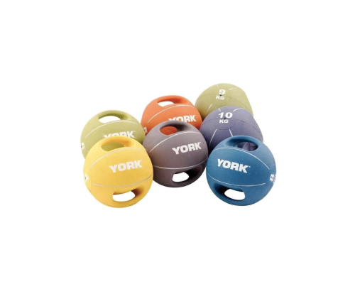 М'яч медбол 5 кг York Fitness із двома ручками, помаранчевий