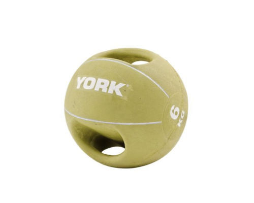 М'яч медбол 6 кг York Fitness із двома ручками, салатовий