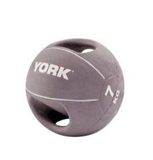 М'яч медбол 7 кг York Fitness із двома ручками, сірий