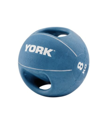 М'яч медбол 8 кг York Fitness із двома ручками синій
