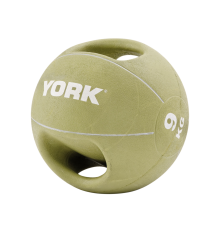 М'яч медбол 9 кг York Fitness із двома ручками зелений