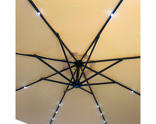 Парасоля садова з LED підсвіткою Bonro B-7012LP 3 м, 8 спиць, бежева Парасоля садова з LED підсвіткою Bonro B-7012LP 3 м, 8 спиць, бежева