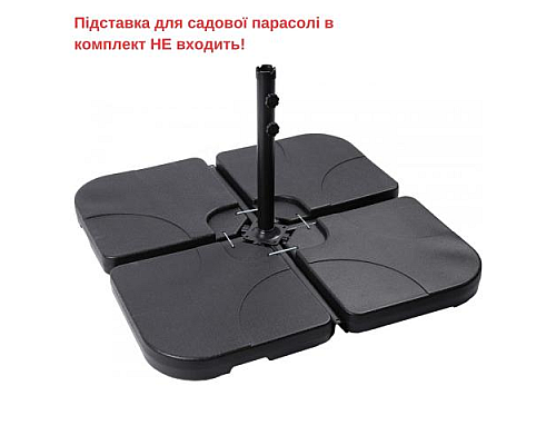 Парасоля садова з LED підсвіткою Bonro B-7012LP 3 м, 8 спиць, сіра