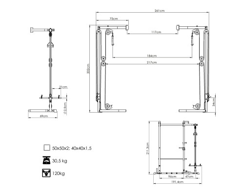 Верхня тяга Marbo Sport MS-W108 2.0 для стійок MS-U112 2.0 та MS-U115 2.0
