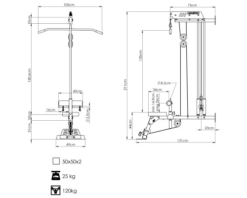 Верхня та нижня тяга Marbo Sport MS-W104 2.0