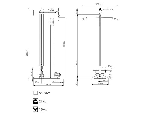 Верхня тяга настінна Marbo Sport MS-W103 2.0