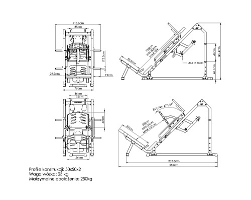 Хак-присідання MS-U106 - Marbo Sport