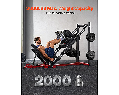 Жим ногами VEVOR HM1904, чорно-червоний