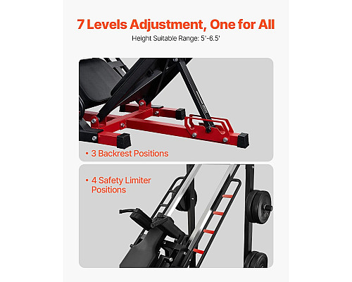 Жим ногами VEVOR HM1904, чорно-червоний