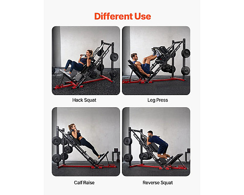 Жим ногами VEVOR HM1904, чорно-червоний
