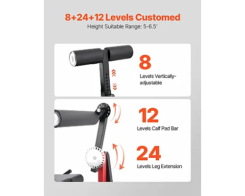 Жим ногами VEVOR UB2914, чорно-червоний