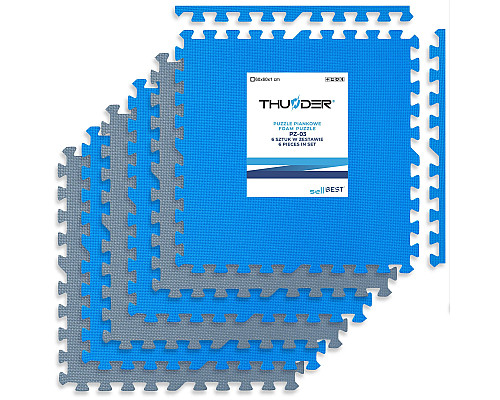 Килимок-пазл THUNDER PZ-04 60 х 60 блакитно-сірий