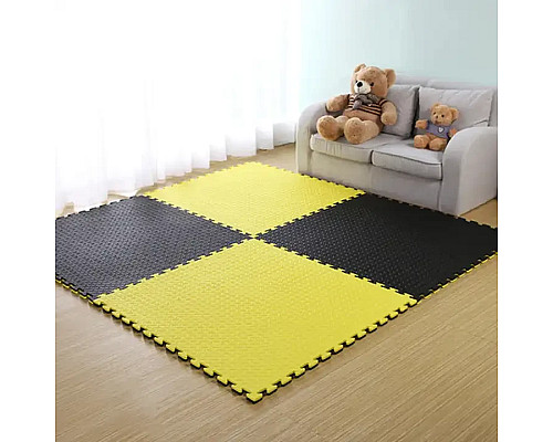 Мат-пазл WCG EVA 100 х 100 х 3 см - чорно-жовтий