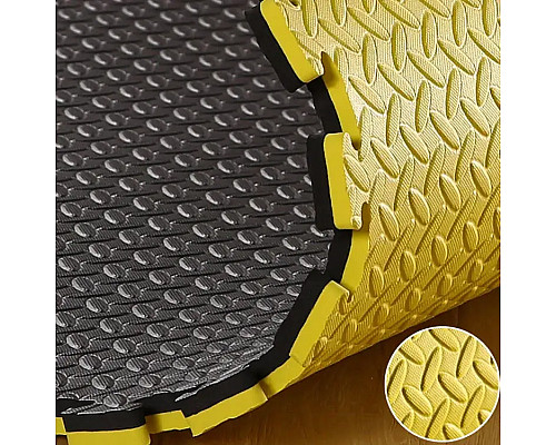 Мат-пазл WCG EVA 100 х 100 х 3 см - чорно-жовтий