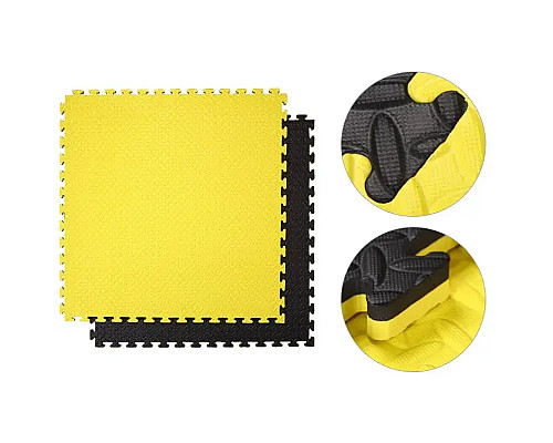 Мат-пазл WCG EVA 100 х 100 х 3 см - чорно-жовтий