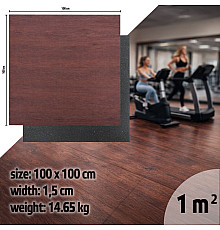 Захисний килимок inSPORTline Luxteko Flat 100 x 100 x 1,5 см, дерево