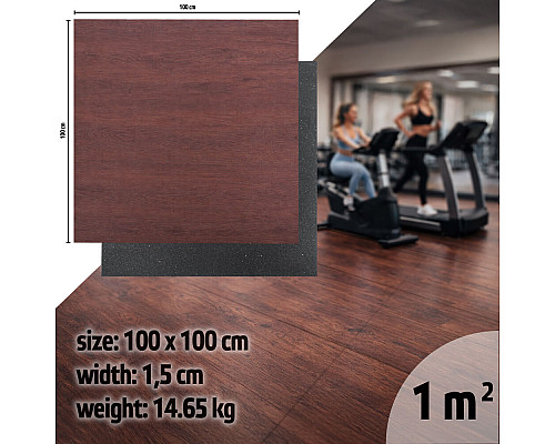 Захисний килимок inSPORTline Luxteko Flat 100 x 100 x 1,5 см, дерево