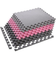 Захисний килимок для фітнесу ONE FITNESS MP10 180 см x 180 см x 1 см різнокольоровий(сірий,чорний,рожевий)