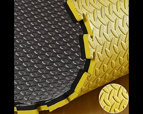 Килимок-пазл захисний з кромкою WCG 100 х 100 х 3 см жовто-чорний