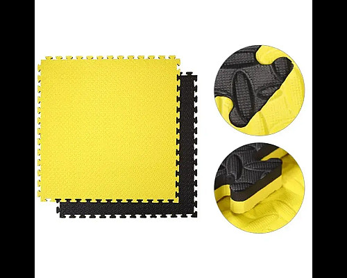 Килимок-пазл захисний з кромкою WCG 100 х 100 х 3 см жовто-чорний