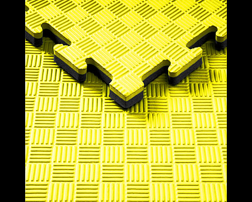 Килимок-пазл захисний з кромкою WCG 100×100×2 см жовто-чорний 