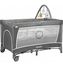  Ліжечко-манеж Lionelo Flower Grey Scandi 84 х 125 х 41 см - сірий