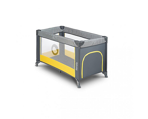Ліжечко-манеж Lionelo Stefi Yellow Lemon 64 х 124 х 73 см - сіро-жовтий