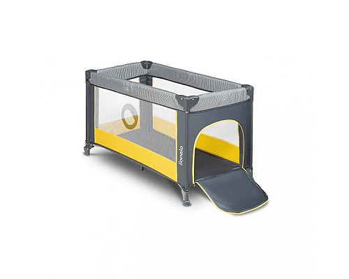 Ліжечко-манеж Lionelo Stefi Yellow Lemon 64 х 124 х 73 см - сіро-жовтий