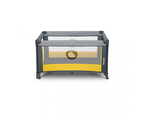 Ліжечко-манеж Lionelo Stefi Yellow Lemon 64 х 124 х 73 см - сіро-жовтий