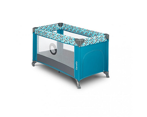 Ліжечко-манеж Lionelo Stefi Green Turquoise 64 х 124 х 73 см - синій