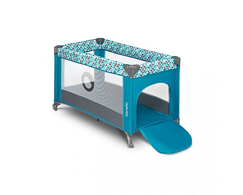 Ліжечко-манеж Lionelo Stefi Green Turquoise 64 х 124 х 73 см - синій