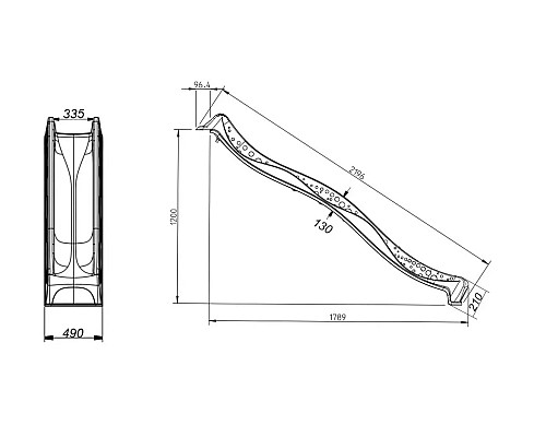 Дитяча гірка KBT пластикова, 220 х 46 х 120 см - зелена