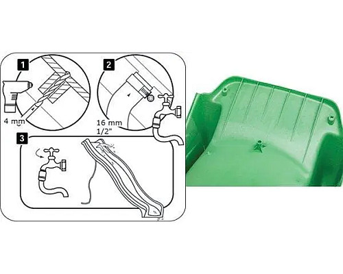 Дитяча гірка KBT пластикова, 220 х 46 х 120 см - зелена