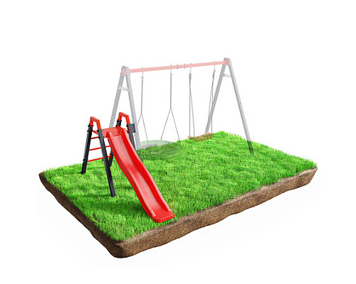 Дитяча гірка K-Sport KSOZ013S модульна - червоно-чорна