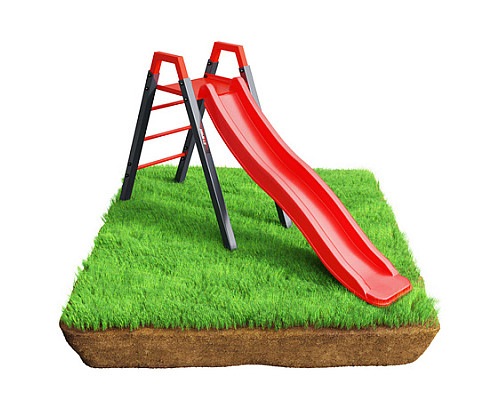 Дитяча гірка K-Sport KSOZ013S модульна - червоно-чорна