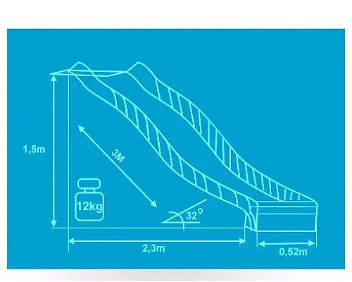 Дитяча гірка KBT пластикова, 300 х 49 х 150 см - зелена