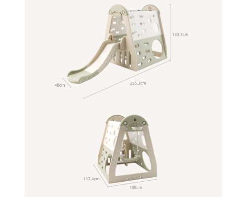Дитяча гірка inSPORTline Climbino, 133,7 x 255,3 x 108 см, зелена