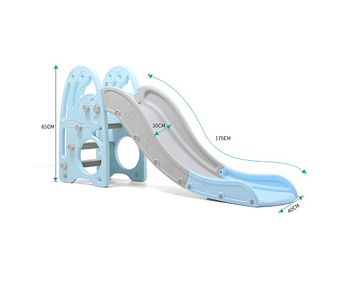 Дитяча гірка inSPORTline Caracoli, 175 х 40 х 85 см - синьо-сіра
