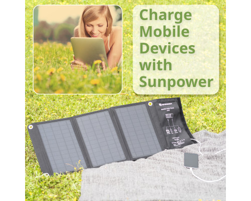 Портативний зарядний пристрій сонячна панель Bresser Mobile Solar Charger 21 Watt USB DC (3810030)