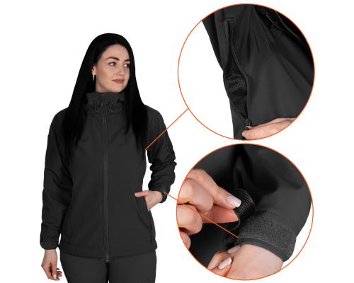 Жіноча куртка Stalker SoftShell Чорна (7442), XS